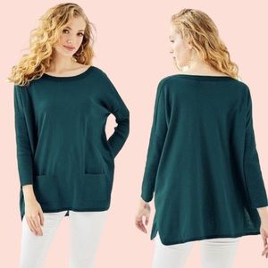 Lilly Pulitzer Cobo Boatneck Sweater Inky Tidal Teal women's Size Small